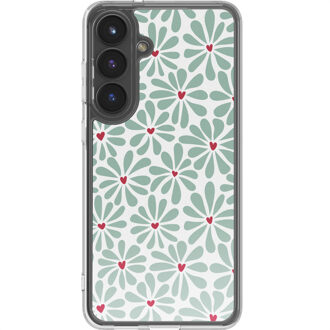 Imoshion Design hoesje voor de Samsung Galaxy S25 FE - Bloom Love Sage Green Meerkleurig