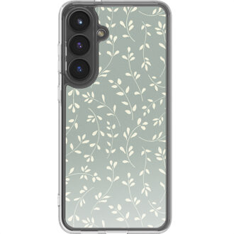 Imoshion Design hoesje voor de Samsung Galaxy S25 FE - Smoke Green Flowers Meerkleurig