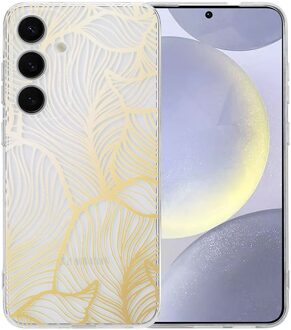 Imoshion Design hoesje voor de Samsung Galaxy S25 Plus - Golden Leaves Transparant Meerkleurig
