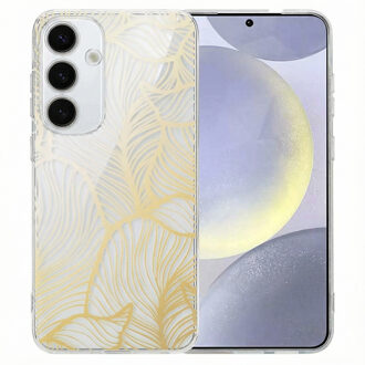 Imoshion Design hoesje voor de Samsung Galaxy S25 Plus - Golden Leaves Transparant Meerkleurig
