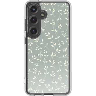 Imoshion Design hoesje voor de Samsung Galaxy S25 - Smoke Green Flowers Groen