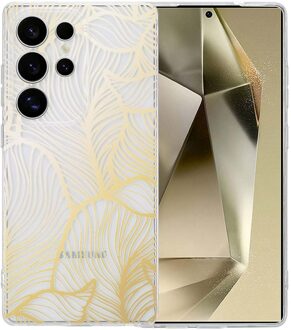 Imoshion Design hoesje voor de Samsung Galaxy S25 Ultra - Golden Leaves Transparant Meerkleurig