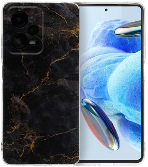 Imoshion Design hoesje voor de Xiaomi Redmi Note 12 Pro (5G) - Black Marble Meerkleurig