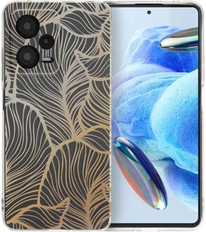 Imoshion Design hoesje voor de Xiaomi Redmi Note 12 Pro (5G) - Golden Leaves Transparant Meerkleurig