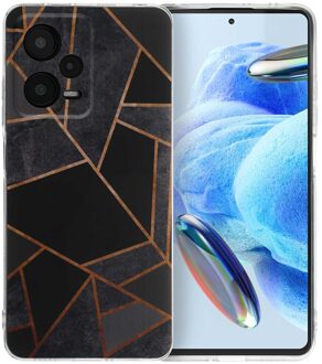 Imoshion Design hoesje voor de Xiaomi Redmi Note 12 Pro - Black Graphic Meerkleurig