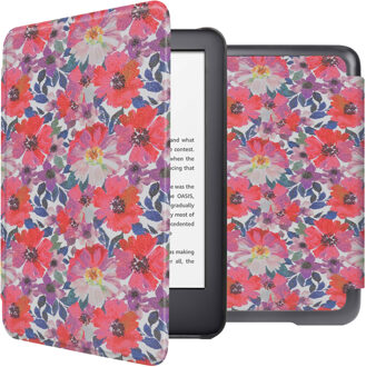 Imoshion Design Slim Hard Case Bookcase voor de Amazon Kindle (2024) / Amazon Kindle (2022) 11th gen - Flower Watercolor Meerkleurig - 6