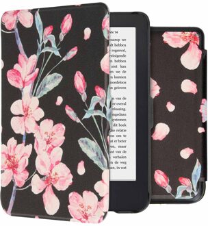 Imoshion Design Slim Hard Case Bookcase voor de Kobo Clara 2E / Tolino Shine 4 - Blossom Watercolor Black Roze - 6