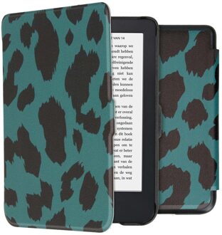 Imoshion Design Slim Hard Case Bookcase voor de Kobo Clara 2E / Tolino Shine 4 - Green Leopard Groen - 6