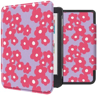 Imoshion Design Slim Hard Case Bookcase voor de Kobo Clara Colour / BW - Dusty Rose Blossom Meerkleurig - 6
