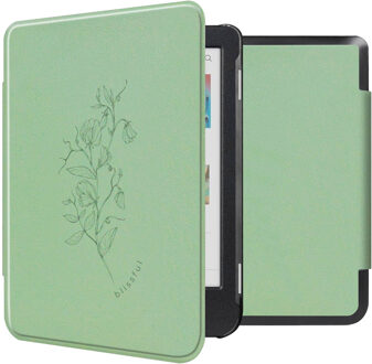 Imoshion Design Slim Hard Case Bookcase voor de Kobo Clara Colour / BW - Floral Green Groen - 6