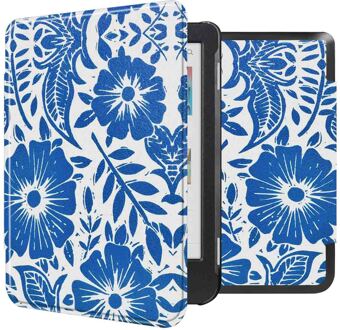 Imoshion Design Slim Hard Case Bookcase voor de Kobo Clara Colour / BW - Flower Tile Meerkleurig - 6