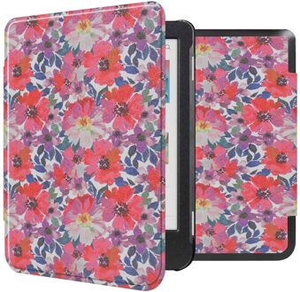 Imoshion Design Slim Hard Case Bookcase voor de Kobo Clara Colour / BW - Flower Watercolor Meerkleurig - 6