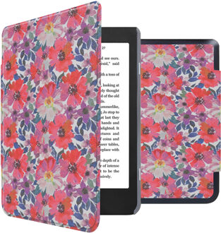 Imoshion Design Slim Hard Case Bookcase voor de Kobo Nia - Flower Watercolor Meerkleurig - 6