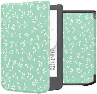 Imoshion Design Slim Hard Case Bookcase voor de Pocketbook Verse Lite - Smoke Green Flowers Groen