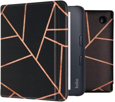 Imoshion Design Slim Hard Case Sleepcover met stand voor de Kobo Libra 2 / Tolino Vision 6 - Black Graphic Meerkleurig - 7