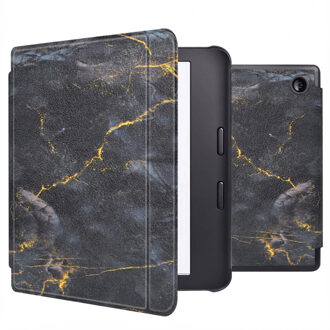 Imoshion Design Slim Hard Case Sleepcover met stand voor de Kobo Libra 2 / Tolino Vision 6 - Black Marble Zwart - 7