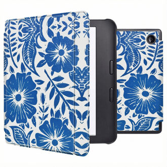 Imoshion Design Slim Hard Case Sleepcover met stand voor de Kobo Libra 2 / Tolino Vision 6 - Flower Tile Meerkleurig - 7