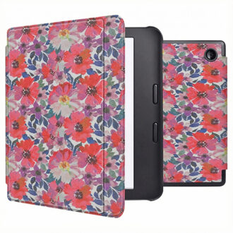 Imoshion Design Slim Hard Case Sleepcover met stand voor de Kobo Libra 2 / Tolino Vision 6 - Flower Watercolor Meerkleurig - 7