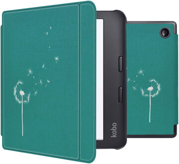 Imoshion Design Slim Hard Case Sleepcover met stand voor de Kobo Libra 2 / Tolino Vision 6 - Green Dandelion Groen - 7