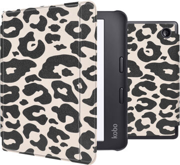 Imoshion Design Slim Hard Case Sleepcover met stand voor de Kobo Libra 2 / Tolino Vision 6 - Leopard Meerkleurig - 7