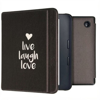 Imoshion Design Slim Hard Case Sleepcover met stand voor de Kobo Libra 2 / Tolino Vision 6 - Live Laugh Love Zwart - 7
