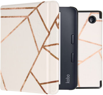 Imoshion Design Slim Hard Case Sleepcover met stand voor de Kobo Libra 2 / Tolino Vision 6 - White Graphic Meerkleurig - 7