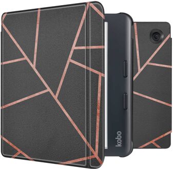 Imoshion Design Slim Hard Case Sleepcover met stand voor de Kobo Libra Colour - Black Graphic Meerkleurig - 7