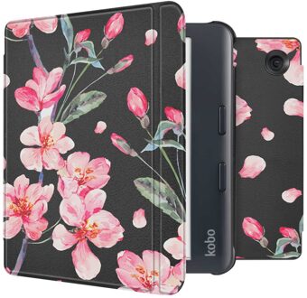 Imoshion Design Slim Hard Case Sleepcover met stand voor de Kobo Libra Colour - Blossom Meerkleurig - 7