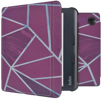 Imoshion Design Slim Hard Case Sleepcover met stand voor de Kobo Libra Colour - Bordeaux Graphic Meerkleurig - 7