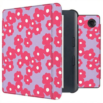 Imoshion Design Slim Hard Case Sleepcover met stand voor de Kobo Libra Colour - Dusty Rose Blossom Meerkleurig - 7