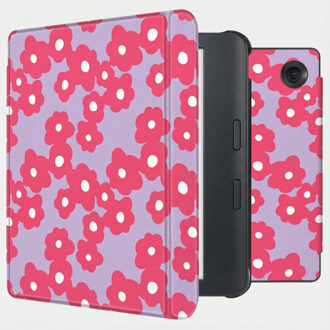 Imoshion Design Slim Hard Case Sleepcover met stand voor de Kobo Libra Colour - Dusty Rose Blossom Meerkleurig - 7