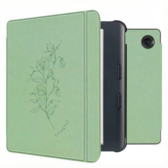 Imoshion Design Slim Hard Case Sleepcover met stand voor de Kobo Libra Colour - Floral Green Groen - 7