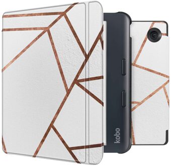 Imoshion Design Slim Hard Case Sleepcover met stand voor de Kobo Libra Colour - White Graphic Meerkleurig - 7
