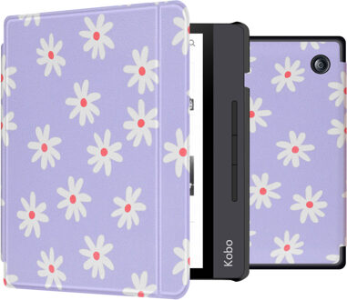 Imoshion Design Slim Hard Case Sleepcover met stand voor de Kobo Libra H2O - Flowers Distance Meerkleurig - 7