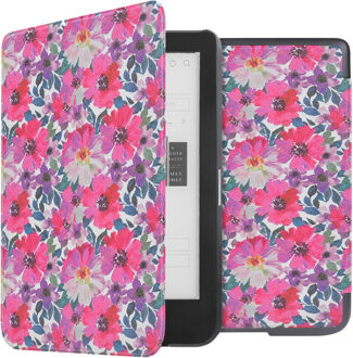 Imoshion Design Slim Hard Case Sleepcover voor de Kobo Clara HD - Flower Watercolor Meerkleurig - 6