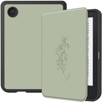 Imoshion Design Slim Soft Case Sleepcover voor de Kobo Clara 2E / Tolino Shine 4 - Floral Green Groen - 6