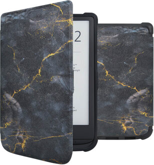 Imoshion Design Slim Soft Case Sleepcover voor de Pocketbook Touch Lux 5 / HD 3 / Basic Lux 4 / Vivlio Lux 5 - Black Marble Meerkleurig - 6
