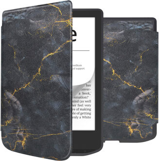 Imoshion Design Slim Soft Case Sleepcover voor de Pocketbook Verse / Verse Pro / Verse Pro Color / Vivlio Light / Light HD - Black Marble Meerkleurig - 6