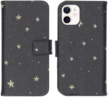 Imoshion Design Softcase Book Case iPhone 12 Mini hoesje - Stars Gold