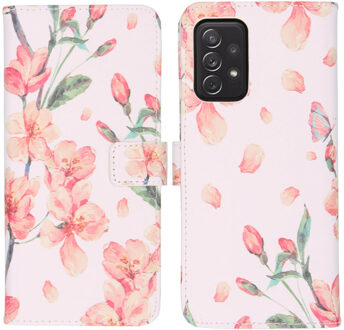 Imoshion Design Softcase Book Case Samsung Galaxy A72 hoesje - Blossom Watercolor