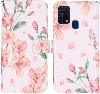 Imoshion Design Softcase Book Case Samsung Galaxy M31 hoesje - Blossom Watercolor White