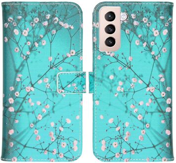 Imoshion Design Softcase Book Case Samsung Galaxy S21 Plus hoesje - Bloesem