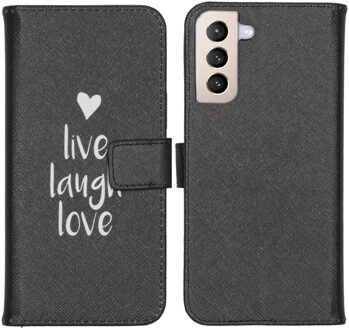 Imoshion Design Softcase Book Case Samsung Galaxy S21 Plus hoesje - Live Laugh Love