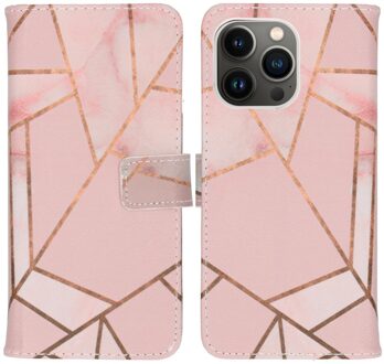 Imoshion Design Softcase Bookcase voor de Apple iPhone 13 Pro - Pink Graphic Meerkleurig