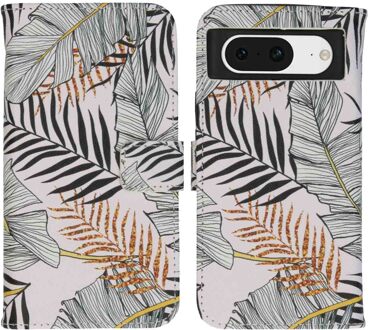Imoshion Design Softcase Bookcase voor de Google Pixel 8 - Glamour Botanic Meerkleurig