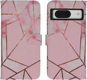 Imoshion Design Softcase Bookcase voor de Google Pixel 8 Pro - Pink Graphic Meerkleurig