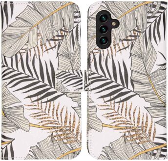 Imoshion Design Softcase Bookcase voor de Samsung Galaxy A13 (5G) / A04s - Glamour Botanic Wit