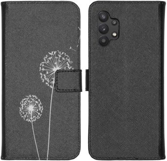 Imoshion Design Softcase Bookcase voor de Samsung Galaxy A32 (5G) - Dandelion Zwart
