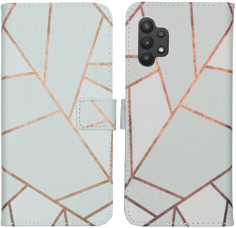 Imoshion Design Softcase Bookcase voor de Samsung Galaxy A32 (5G) - White Graphic Meerkleurig