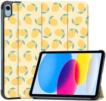 Imoshion Design Trifold Bookcase voor de Apple iPad 11 (2025) 11 inch A16 / iPad 10 (2022) 10.9 inch - Citrus Dream Meerkleurig
